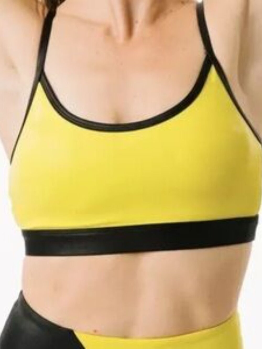 Zyia Active Black And Yellow Sports Bra Size L